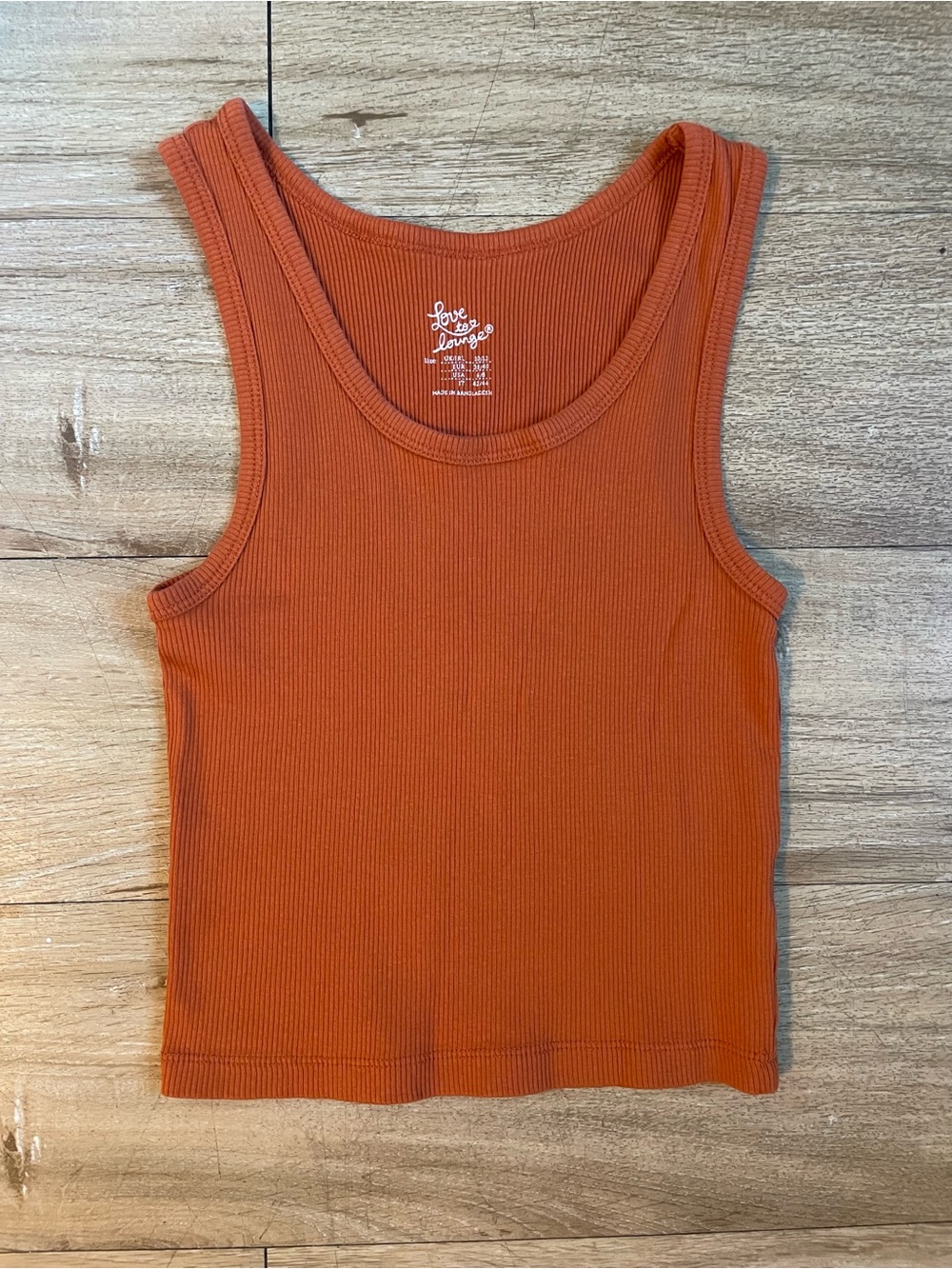 Love Tree Girls' Ribbed Rust Tank Top